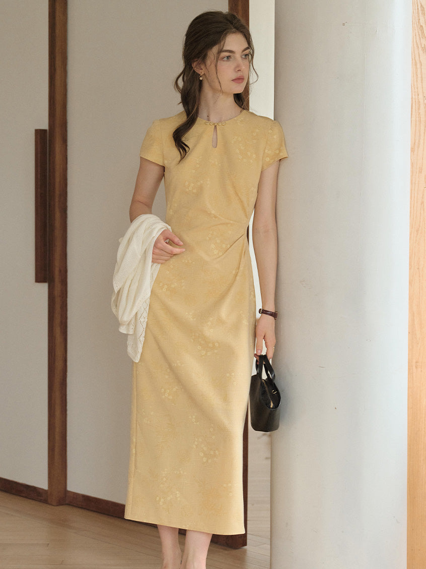 Nadia Round Neck Floral Slim Fit Dress