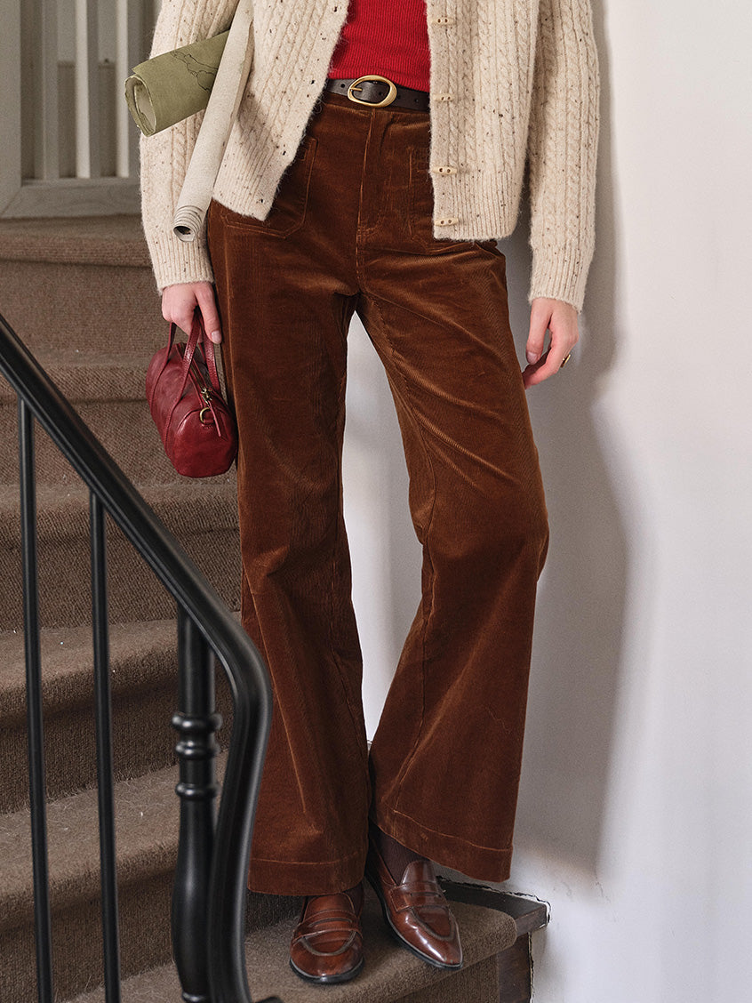 Maja Flap-Pocket Velveteen Pants