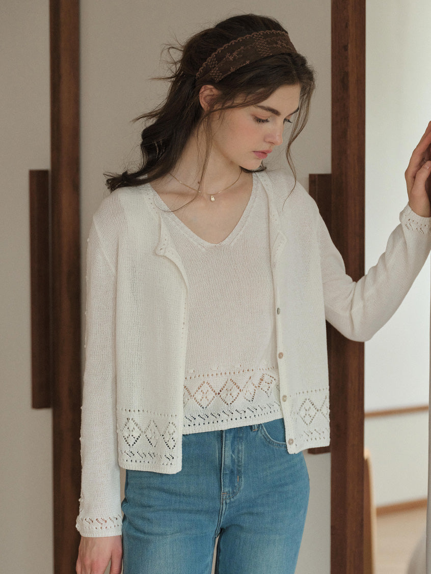 Ximena Strap Vest and Cardigan Set