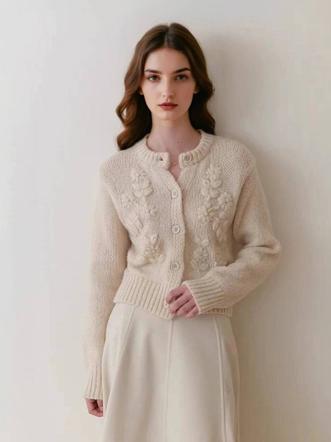 Armani Round Neck Crochet Sweater