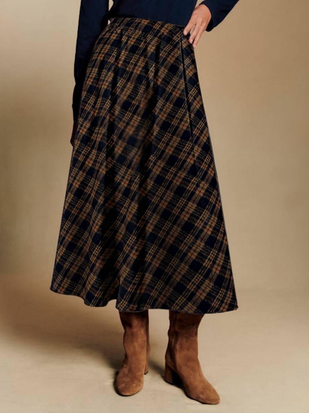 Makenna A-Line Plaid Skirt