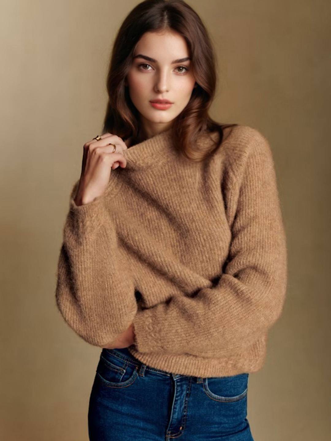 Jordan Mockneck Brown Sweater