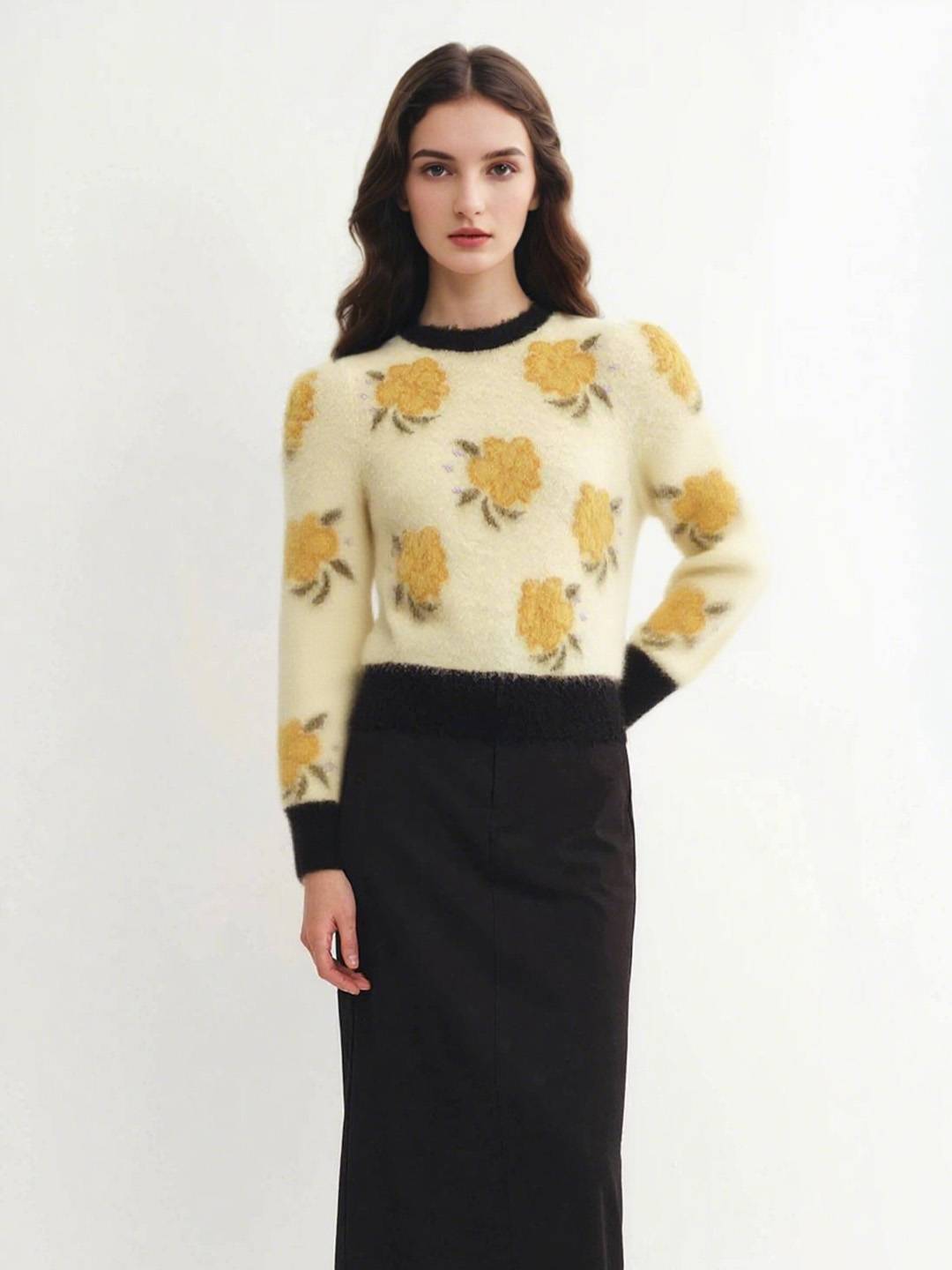 Marlee Round Neck Floral Sweater