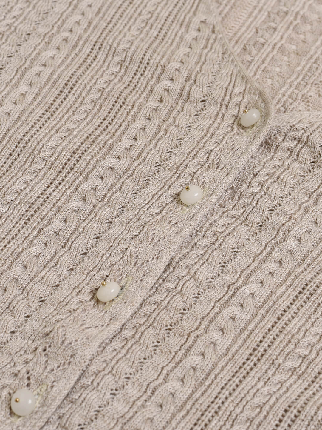 Emma Cable Camel Knit Cardigan