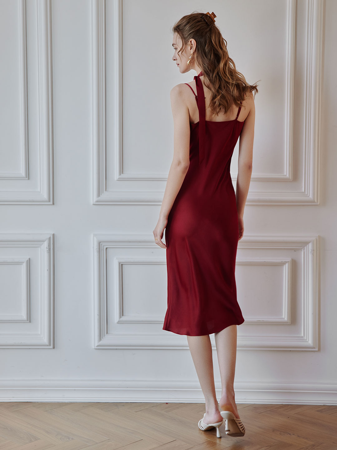 【Final Sale】Amira French Satin Slip Dress