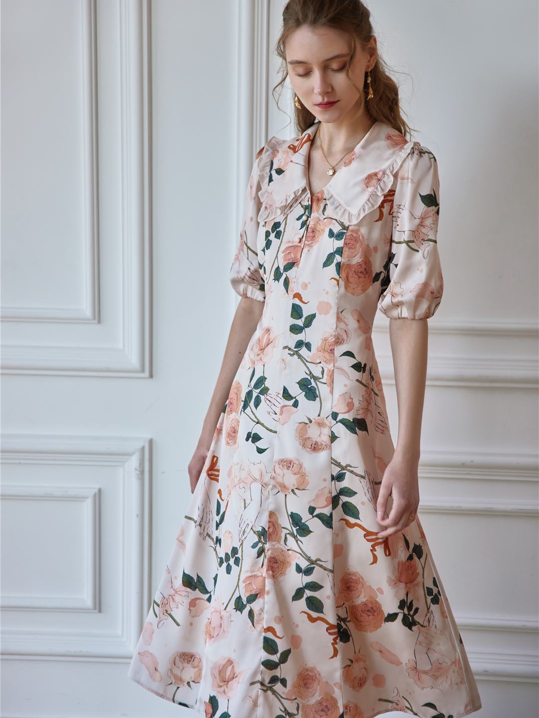 Julie Printed Maxi Dress/Simple Retro/11197