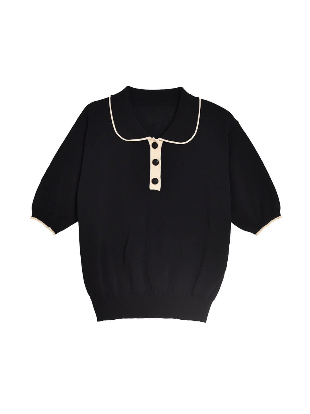 Alyssa Half Sleeve Knitted Polo Shirt/Simple Retro/11538