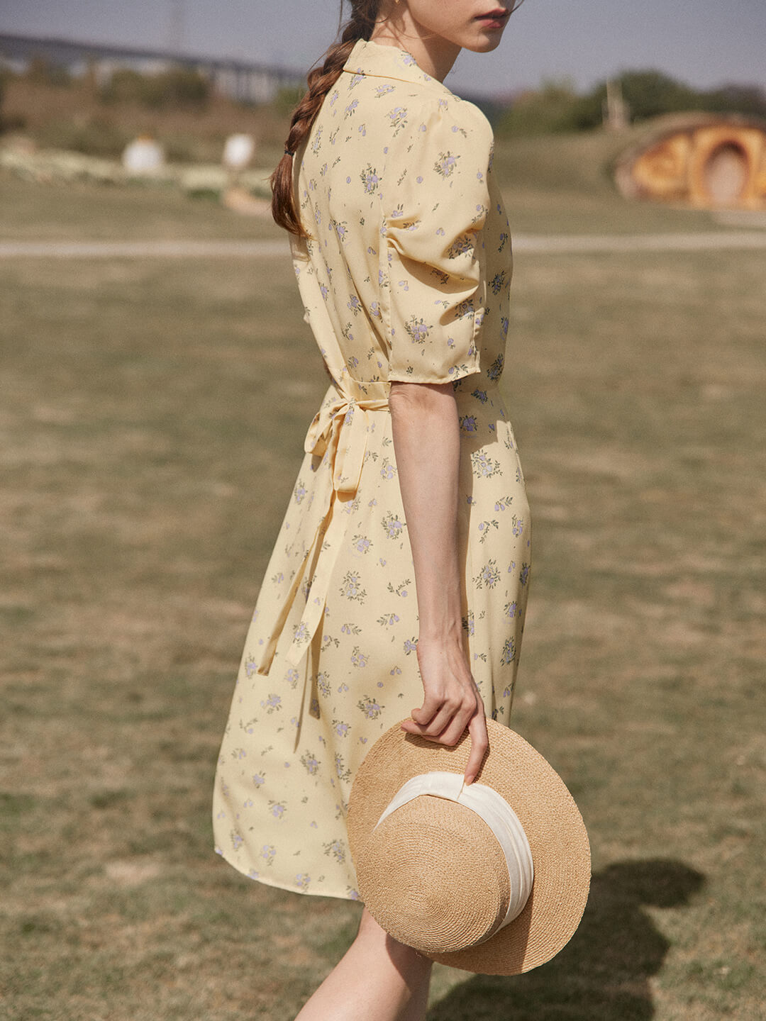 Fannie Printed Floral Tea Dress/Simple Retro/11310