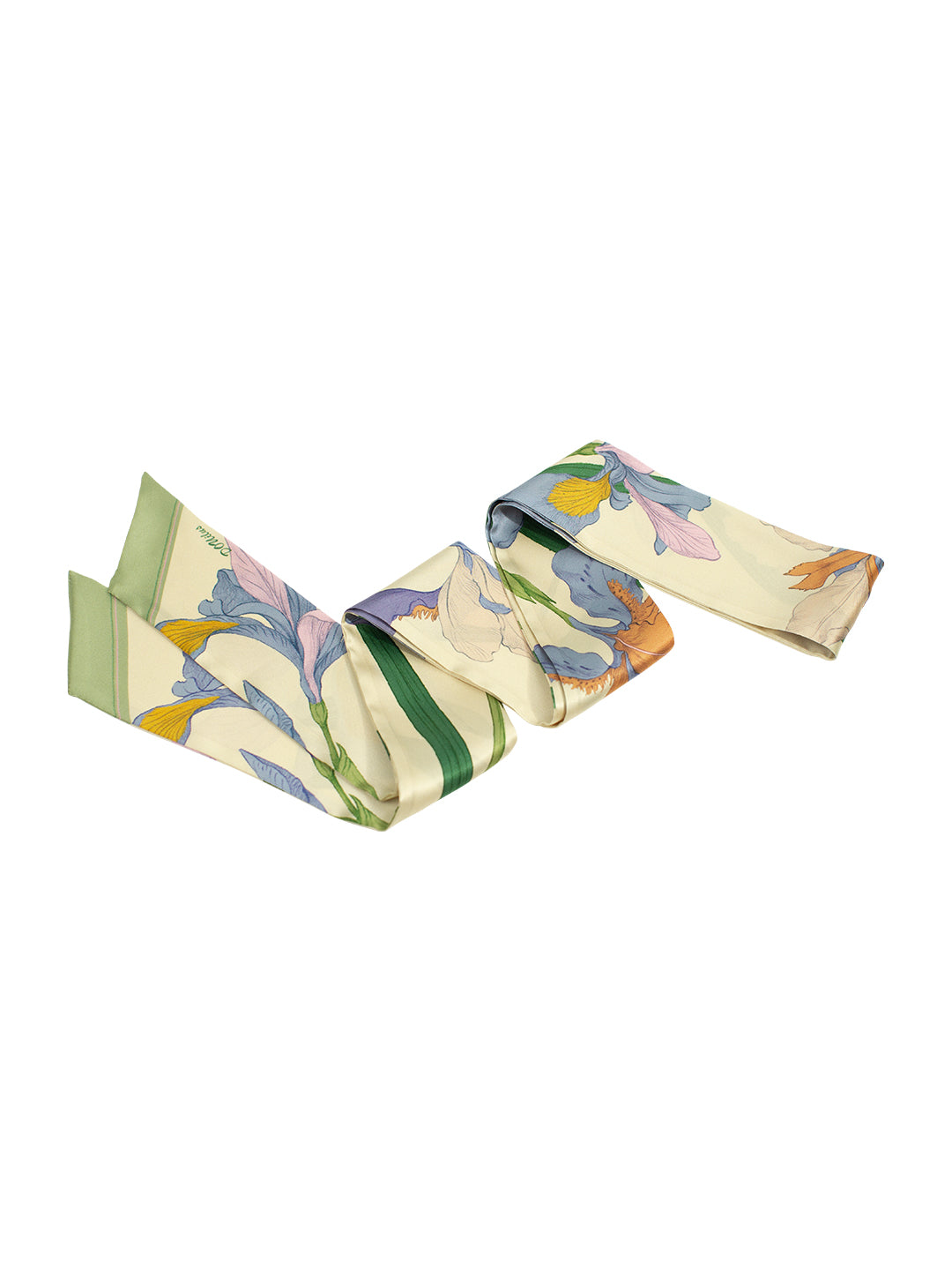 Chowxiaodou 16 Momme Iris Silk neck bow -Light Green