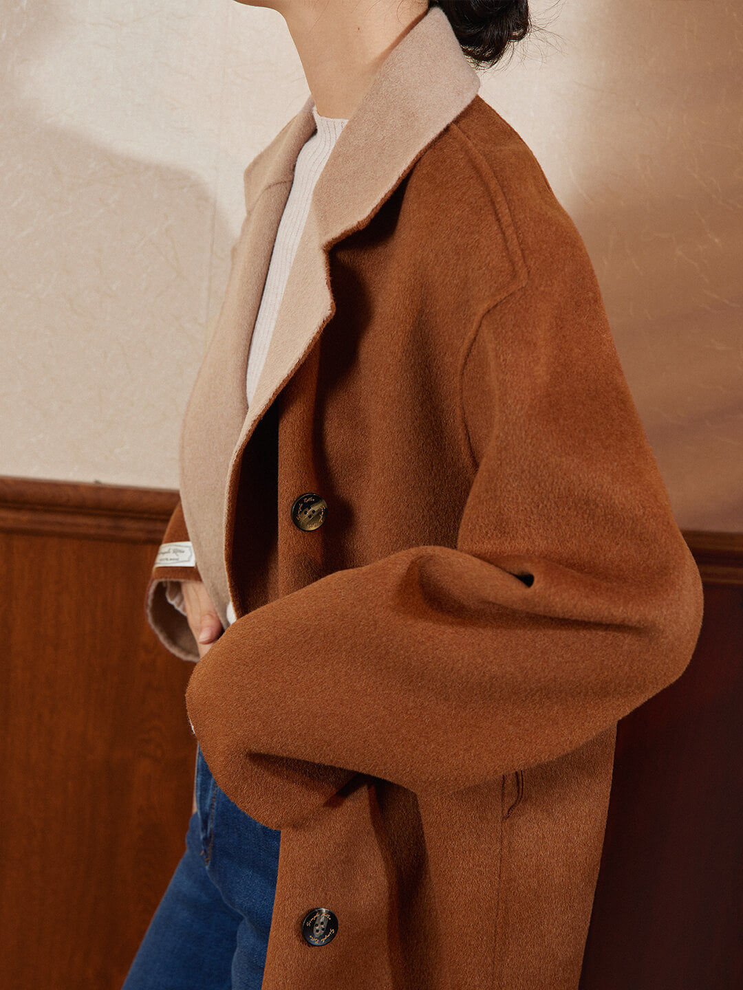 Lilah Double Side Wear Long Coat/Simple Retro/77006