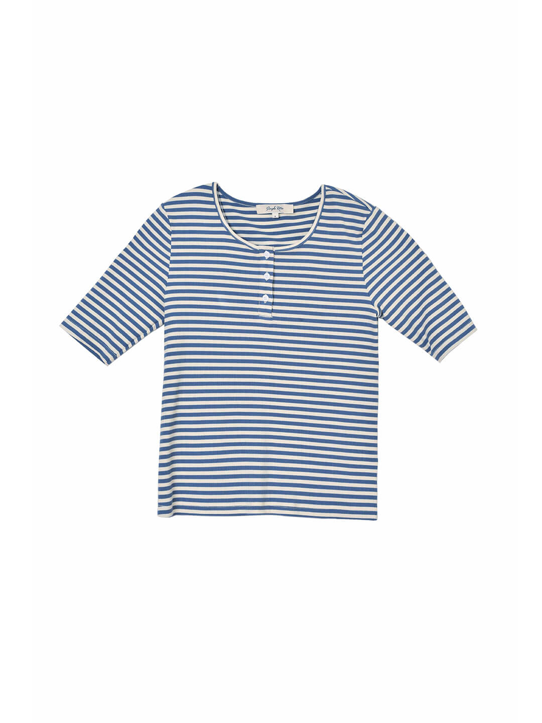 Claire Striped Blue Knitted T-Shirt/SIMPLE RETRO