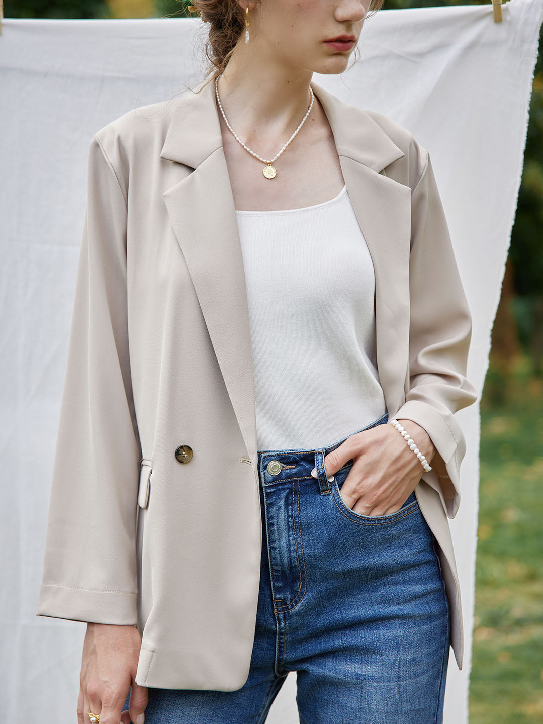 Randy Casual Chiffon Blazer