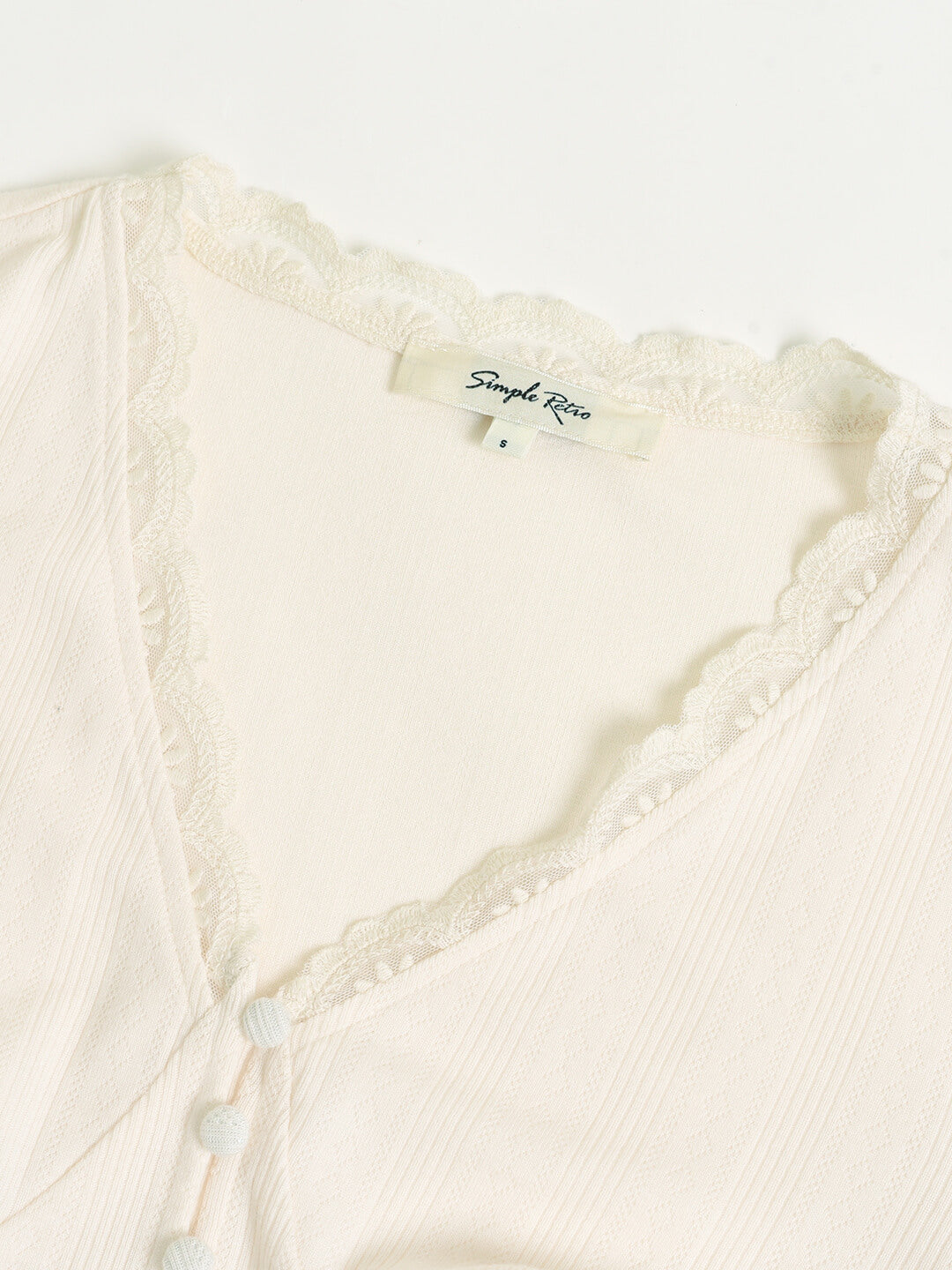 Trina Lace V-neck Apricot Knitted Top