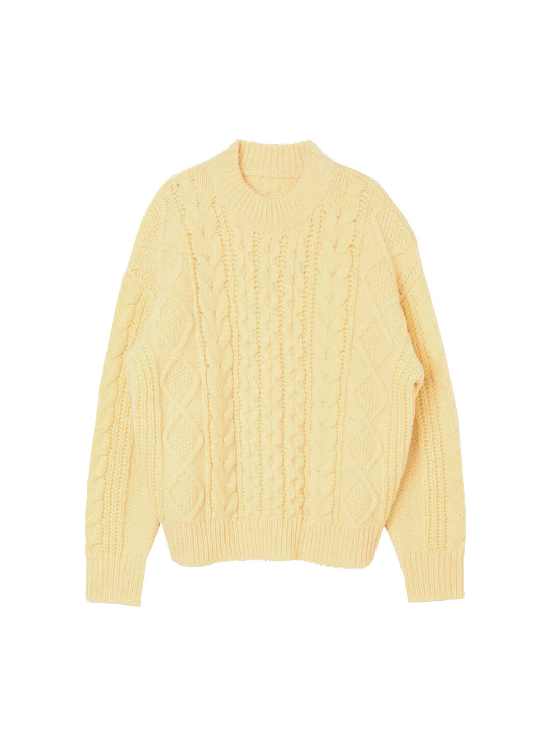 【Final Sale】Raina Cable Yellow Irish Knit Wool Sweater