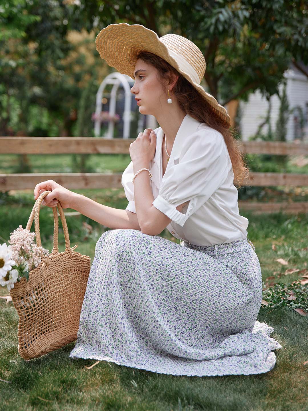 【FINAL SALE】Juli Floral Pleated Maxi Skirt