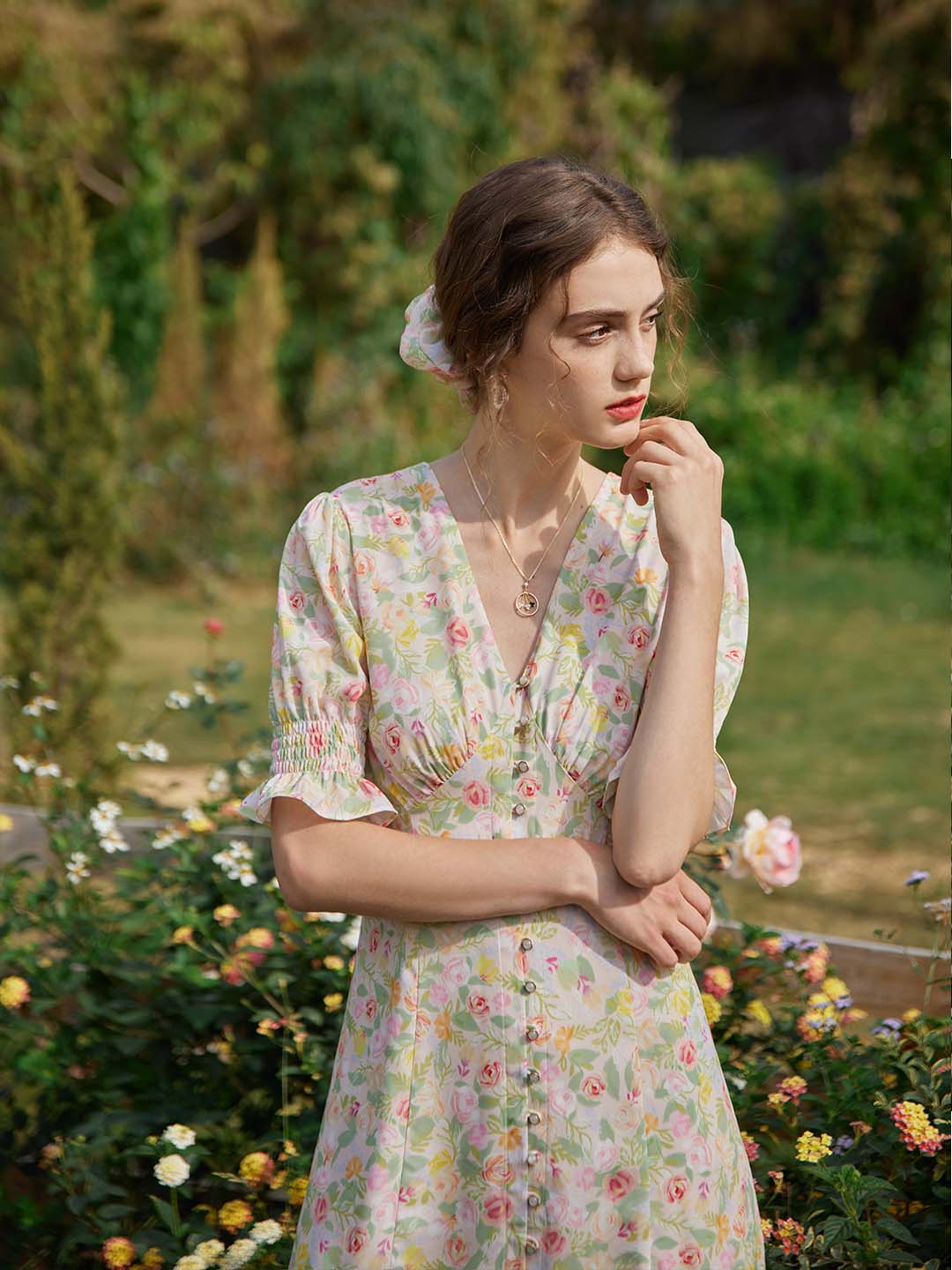 【Final Sale】Kora Floral Printed Midi Dress