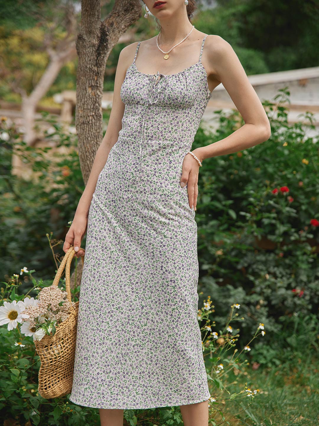 Juli Tea Floral Midi Slip Dress