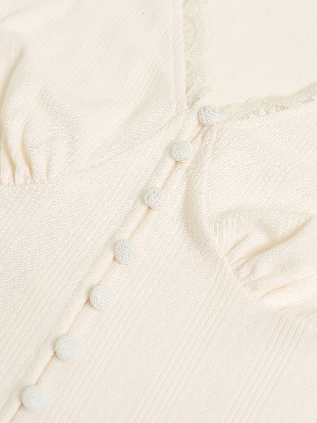 Trina Lace V-neck Apricot Knitted Top