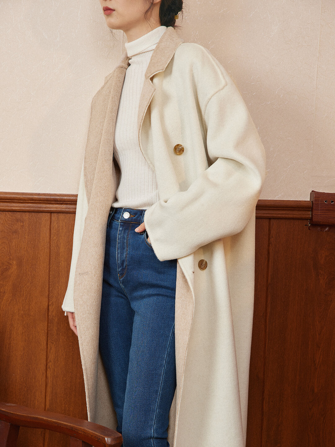 Lilah Double Side Wear Long Coat/Simple Retro/77006