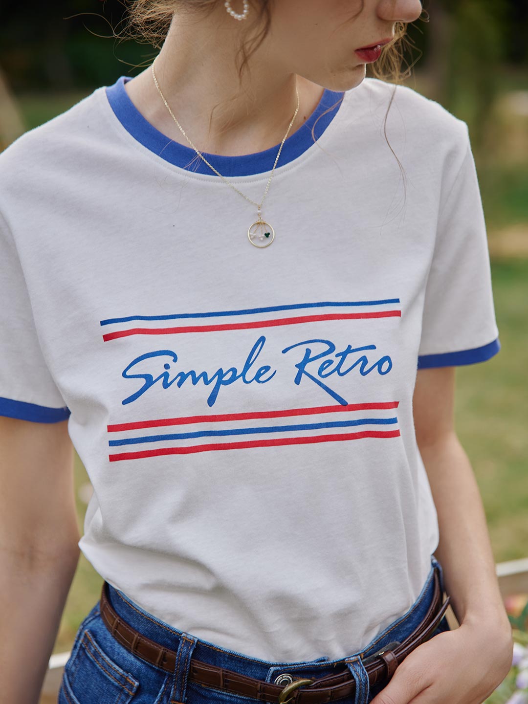 Maya Cotton Tee/Simple Retro/1200046