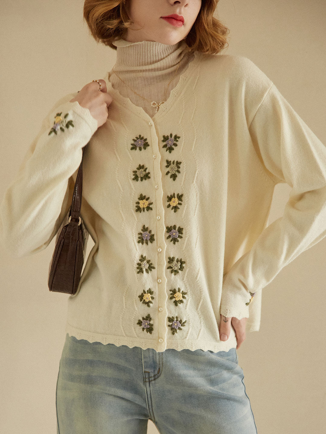 Eranthe Handmade Embroidery Knitwear/Simple Retro/22147