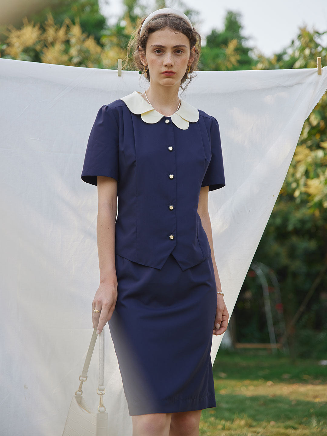Kimura Straight Mini Skirt/Simple Retro/11236