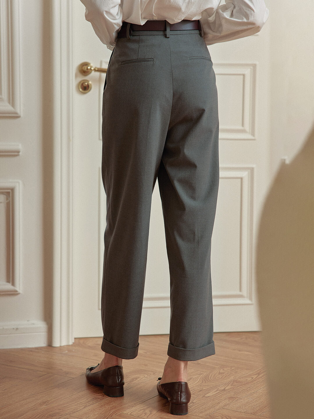 【FINAL SALE】Ashley High-waisted Grey Trousers