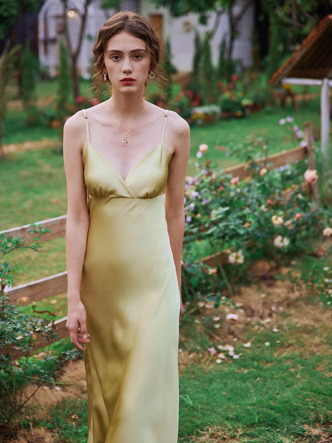 Kristin French V-Neck Slip dress/Simple Retro/560