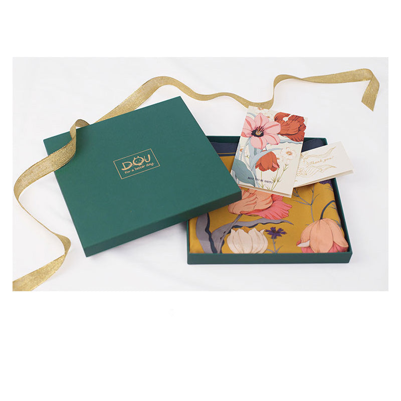 Chowxiaodou 16 Momme Tulip Silk Twill Large Square Scarf 90*90