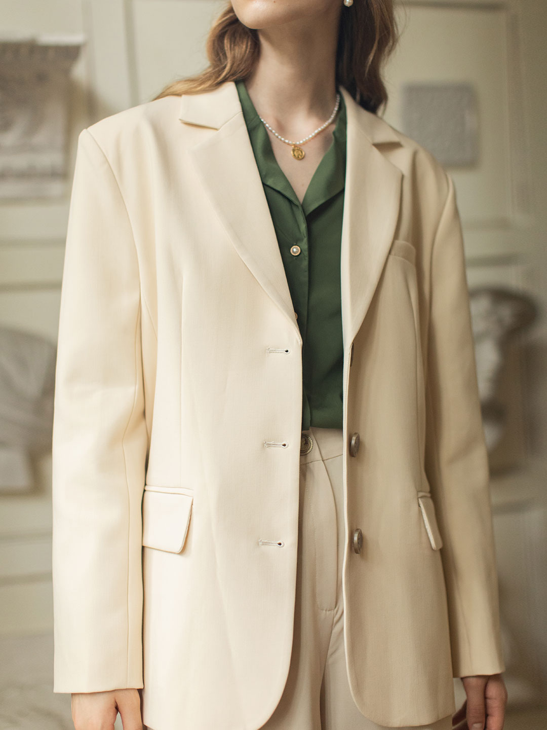 Scarlett Single-Breasted Oversize Blazer/Simple Retro/11240