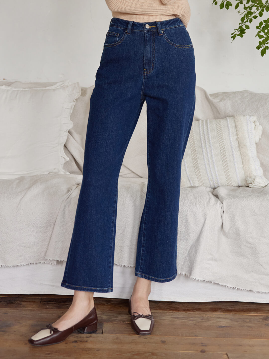 Felicia Straight Denim Blue Jeans/SIMPLERETRO