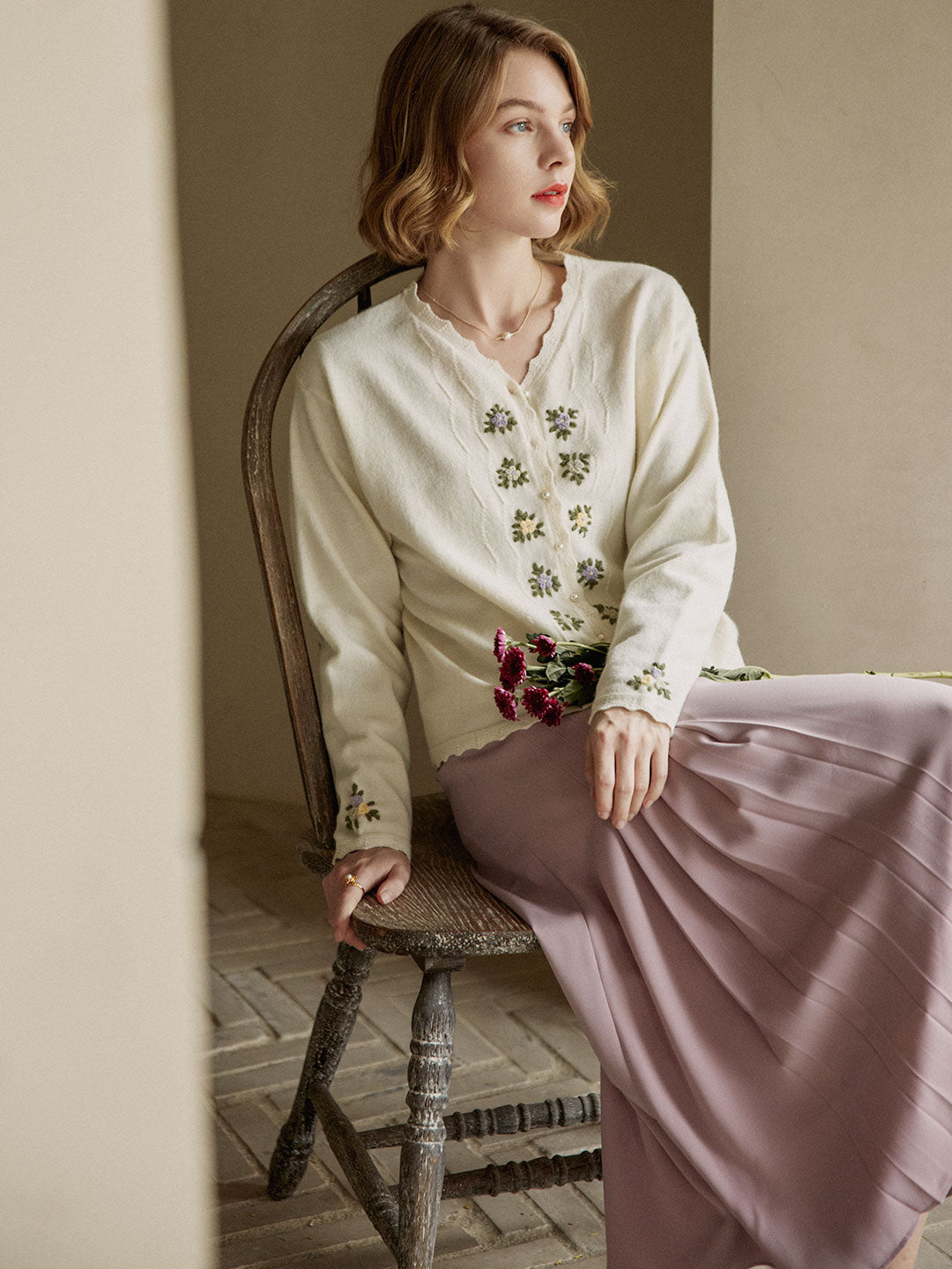 Hana Chiffon Skirt/Simple Retro/11164