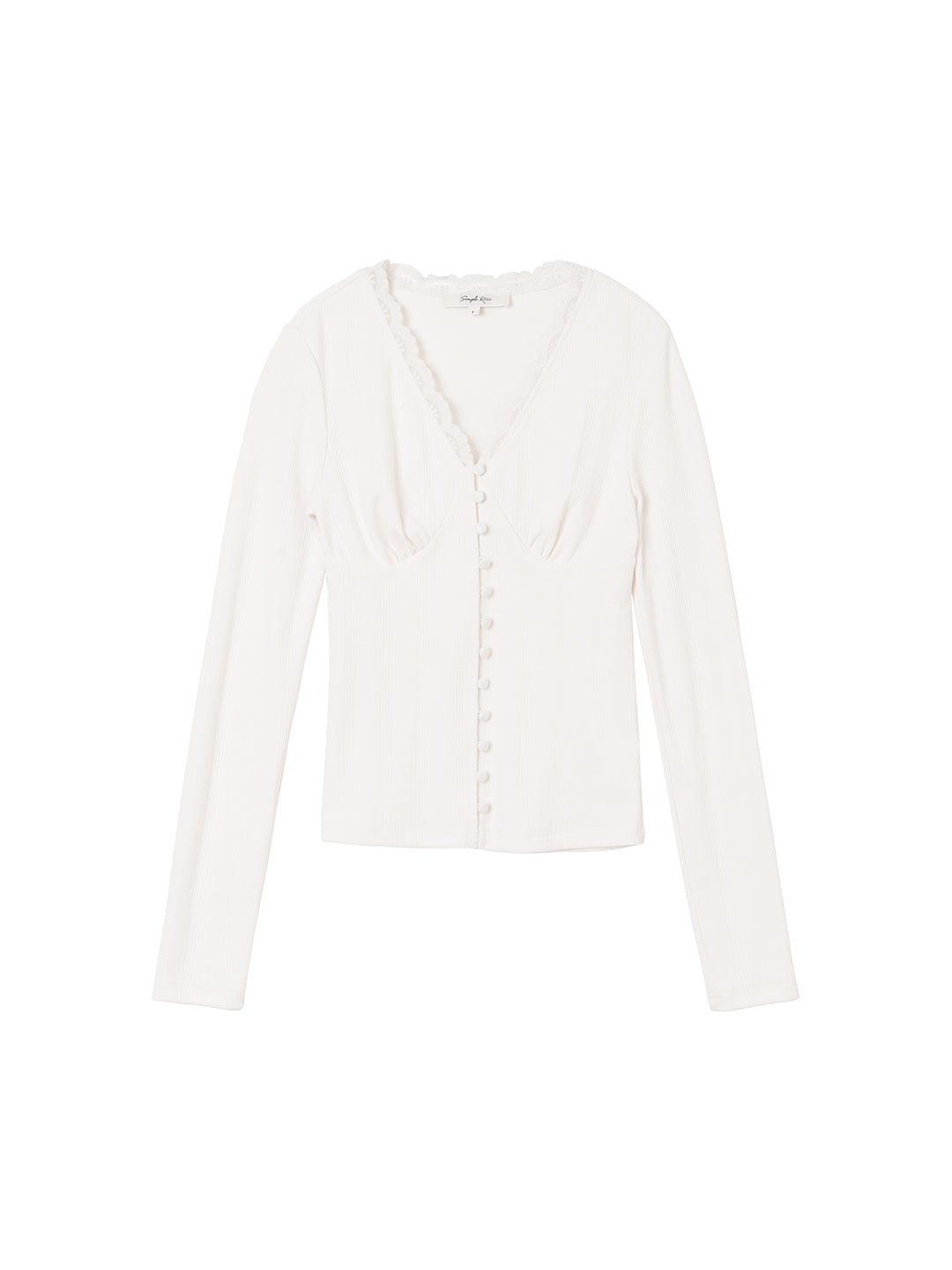 Trina Lace V-neck Apricot Knitted Top