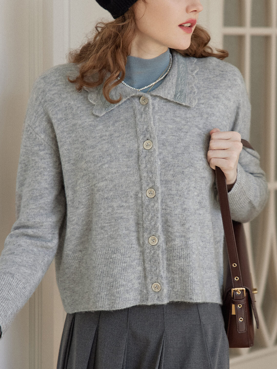 Tinsley Grey Short Knit Cardigan