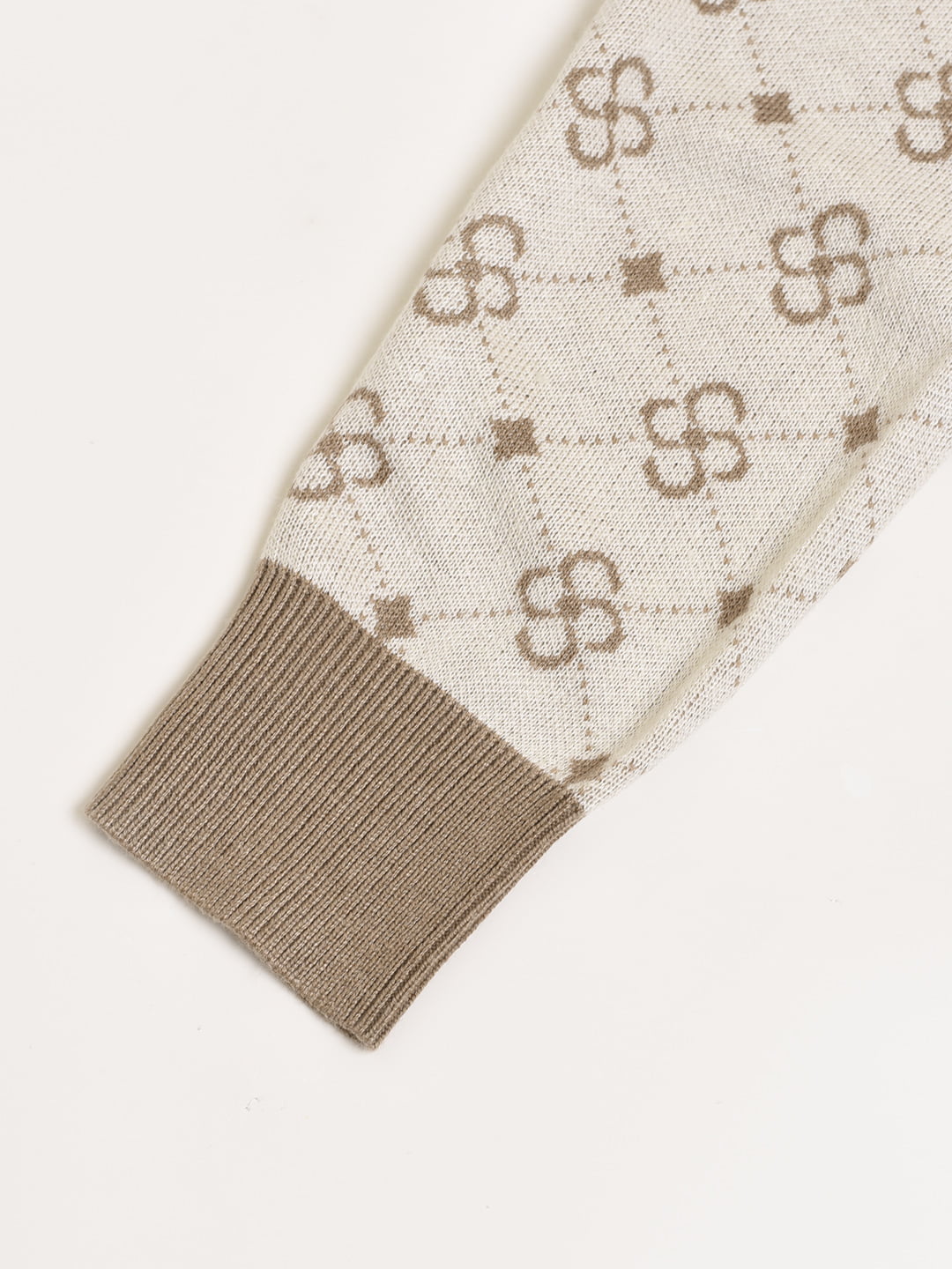 【FINAL SALE】Emily Patterned Brown Polo Knitted Dress