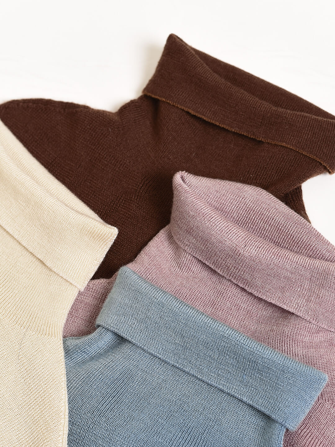 Amber Seam-Free Brown Turtleneck Knitted Top