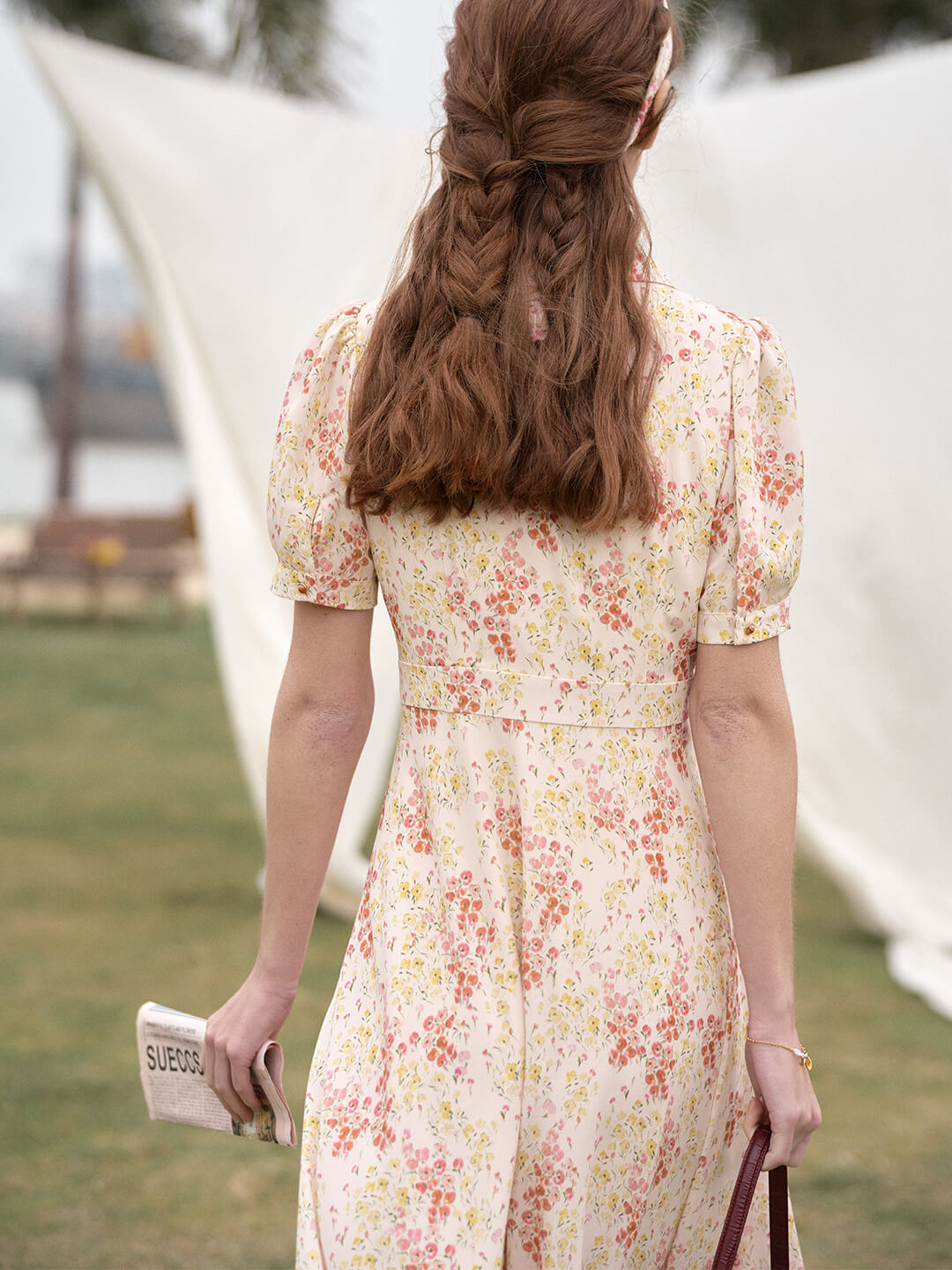 Makenna French Small Lapel Floral Dress