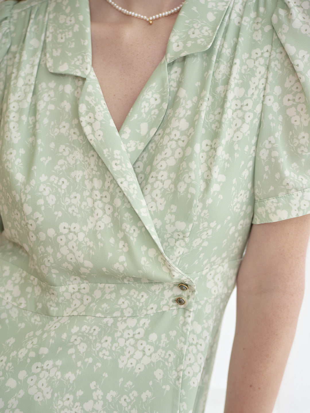 Makenna French Small Lapel Floral Dress