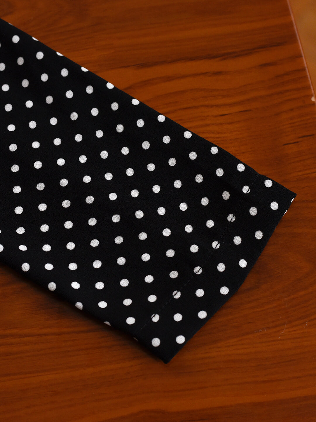 Lilith Polka Dot Large Lapel Black Dress