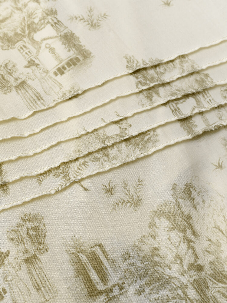 Lyric Printed Stand Collar Midi Dress