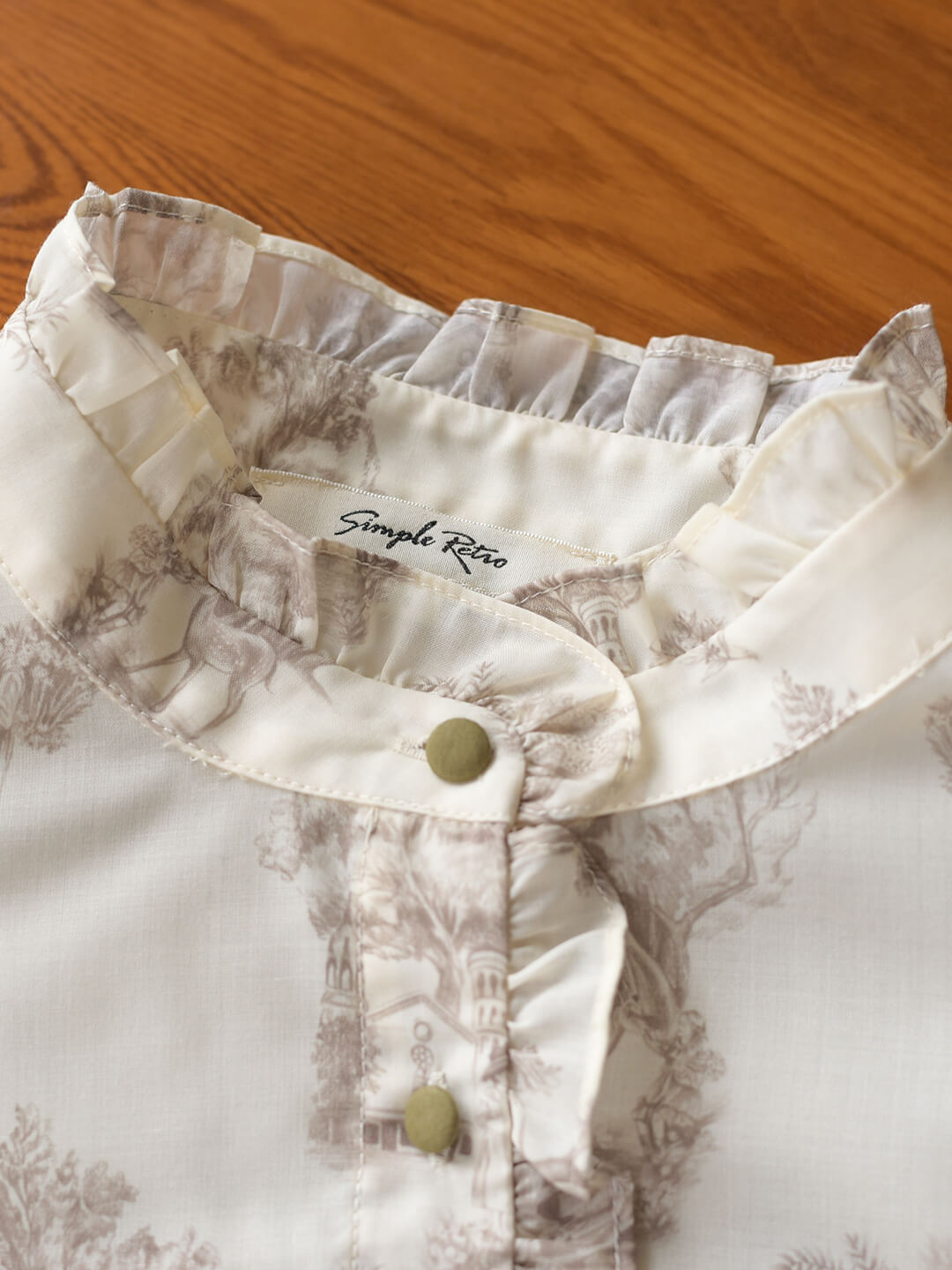 Candance Apricot Stand Collar Blouse