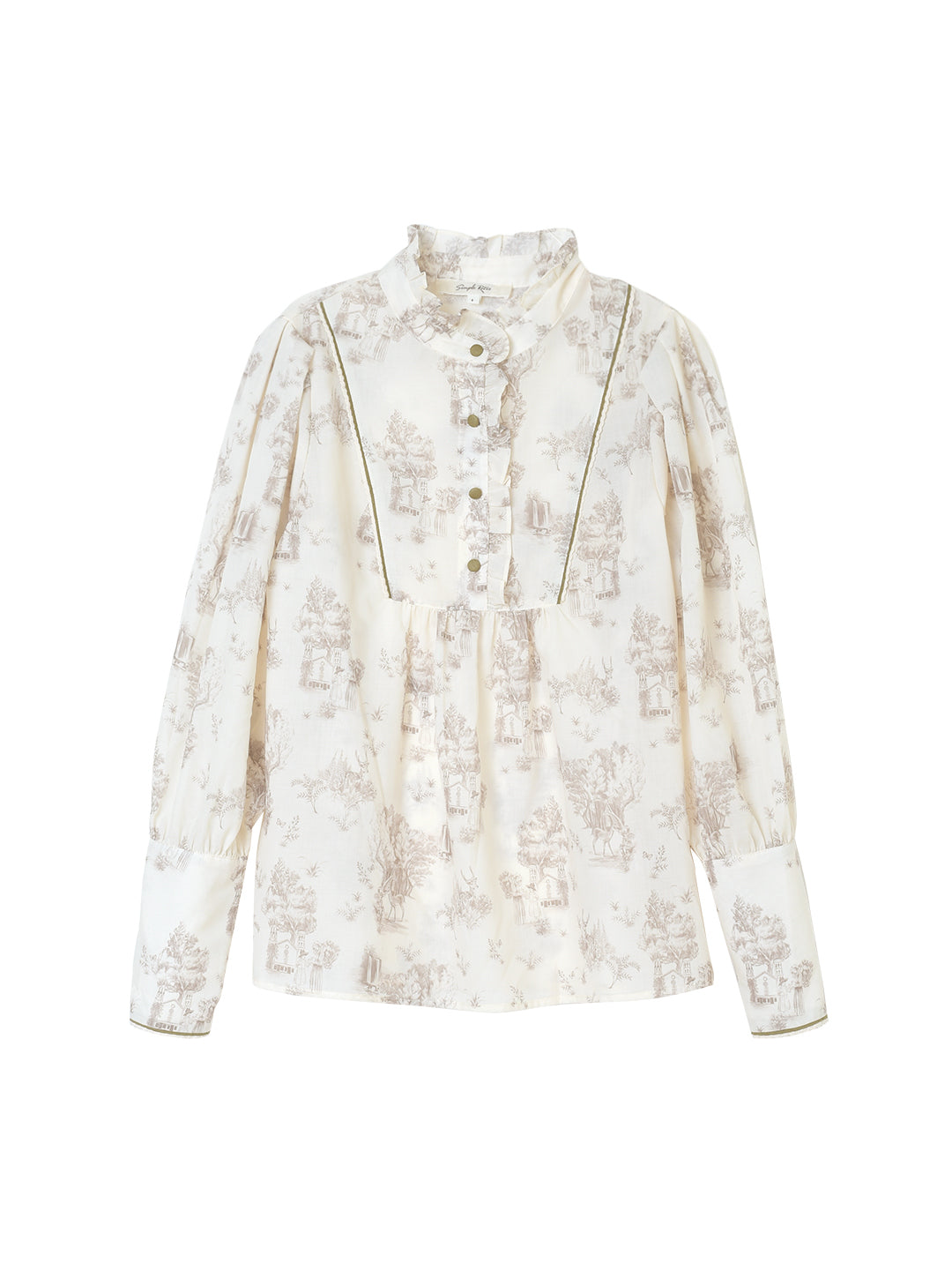 Candance Apricot Stand Collar Blouse