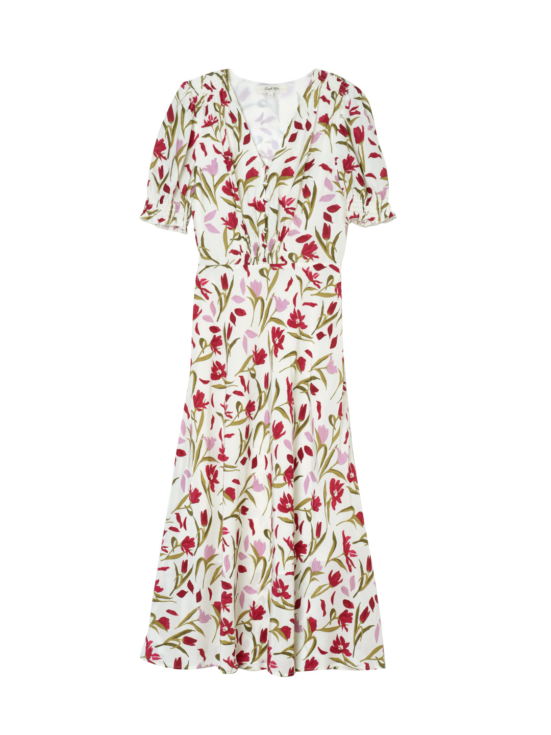 Bianca V-Neck Tulip Puff Sleeve Dress