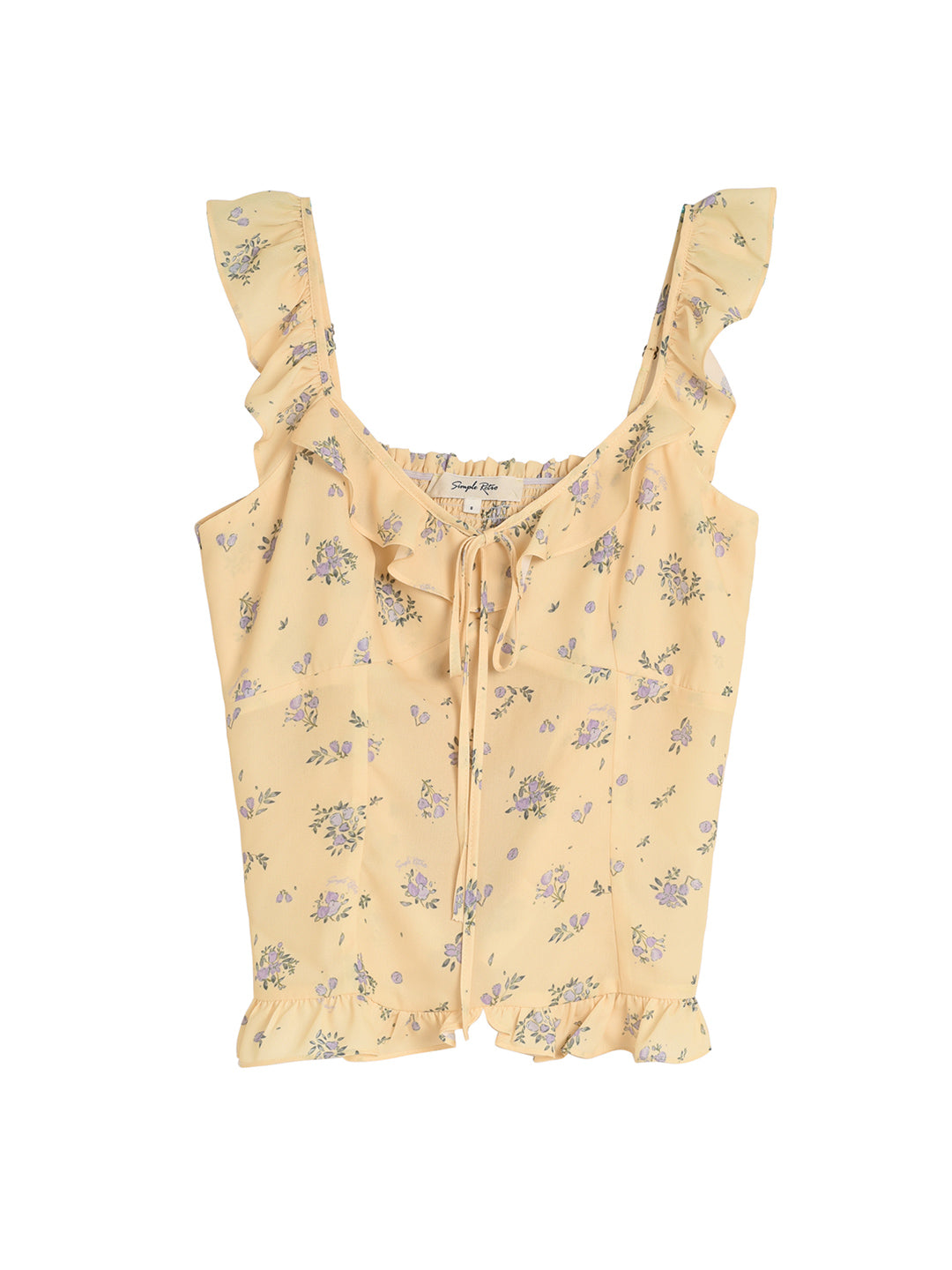 Carolyn Yellow Floral Tank Top/Simple Retro/11314
