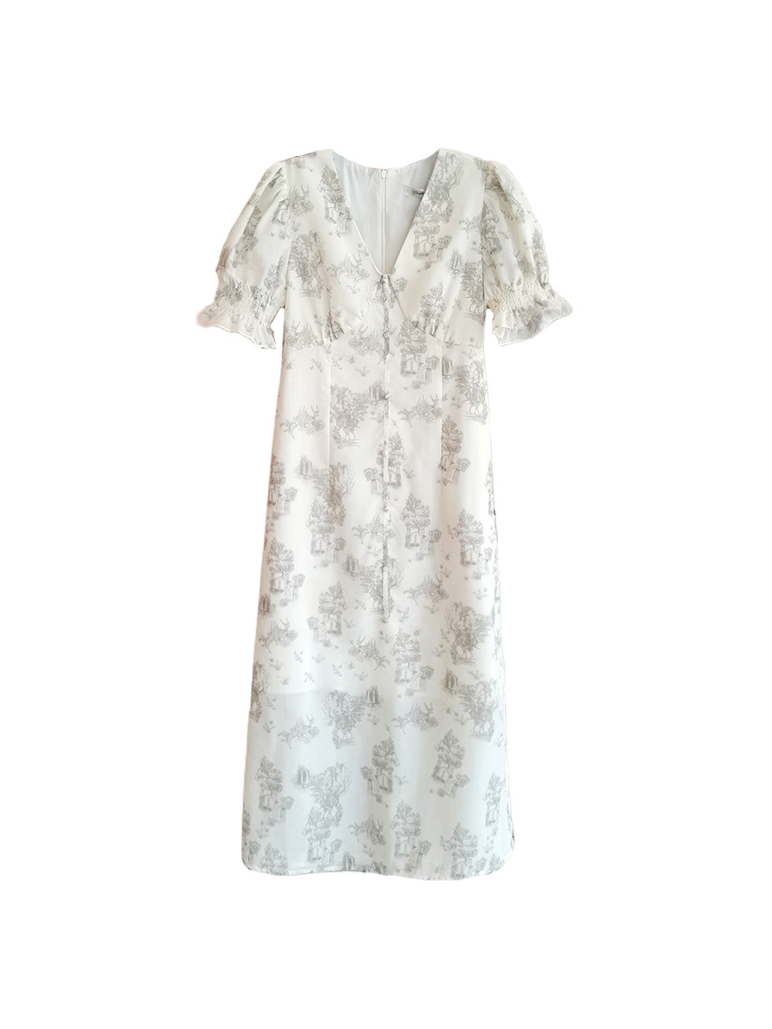 【Final Sale】Xena V-Neck Floral Puff Sleeve Dress