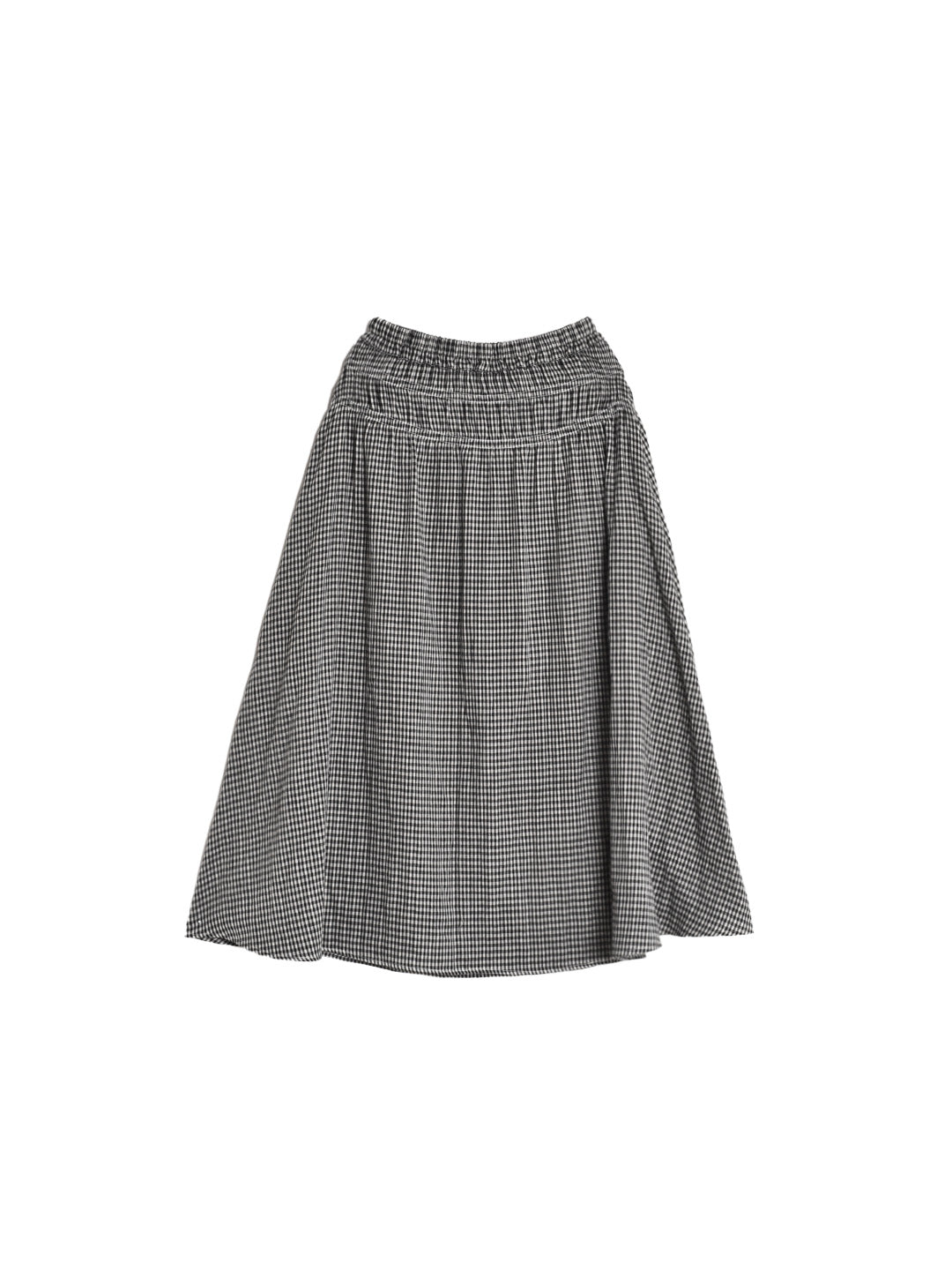 Gloria Plaid Elastic Cotton Skirt