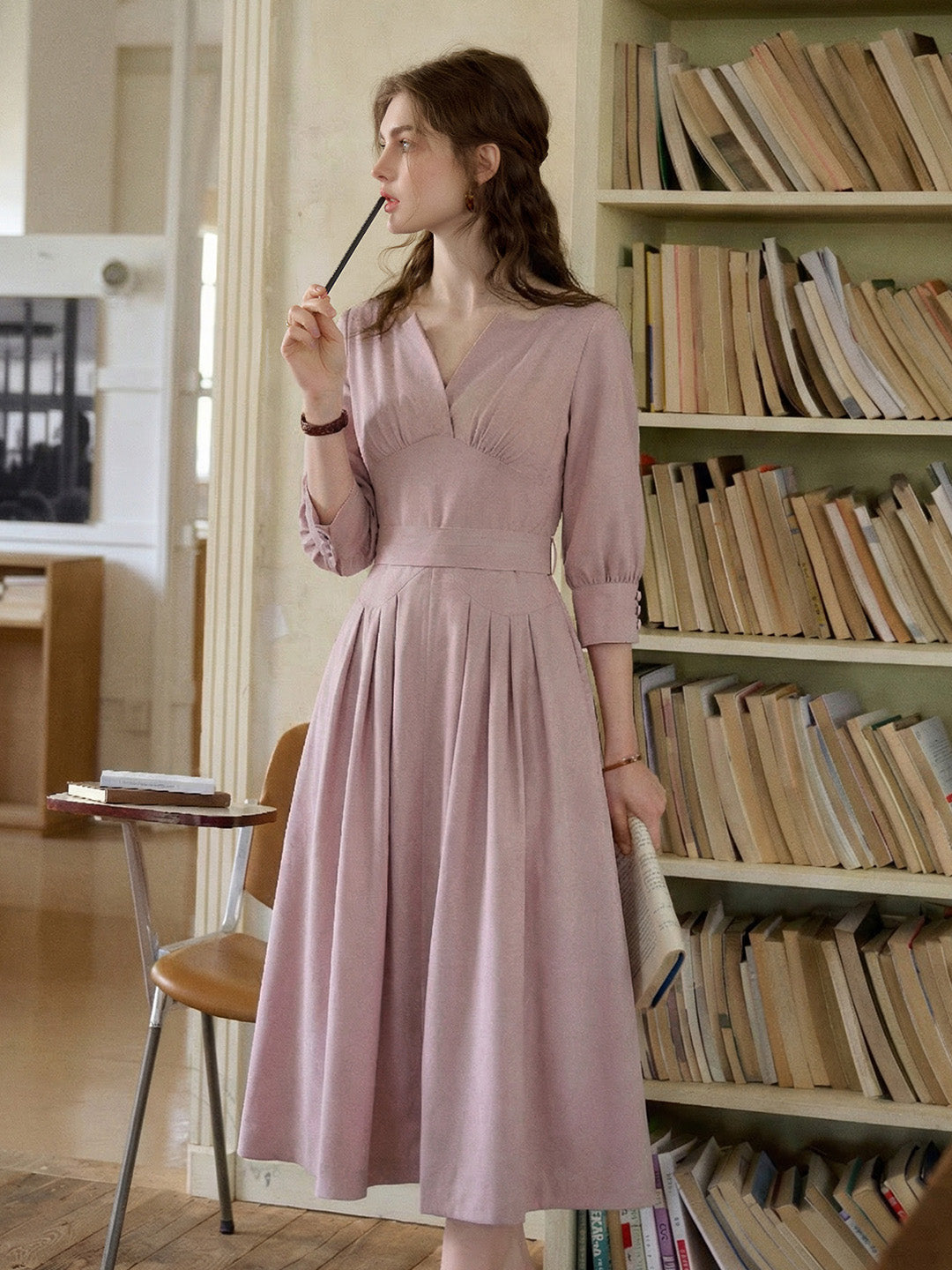 Katelyn Simple V-Neck Dress