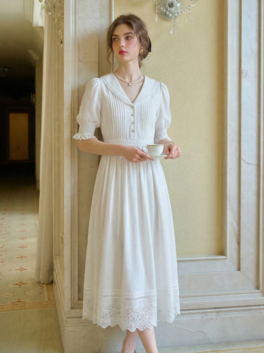 Roselyn V-Neck Lace Dress