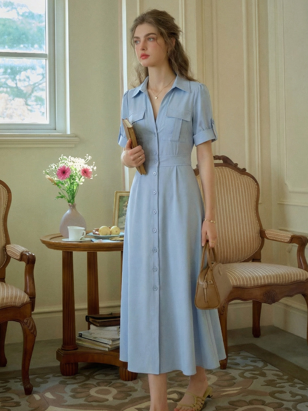 Coraline V-Neck Pocket Dress