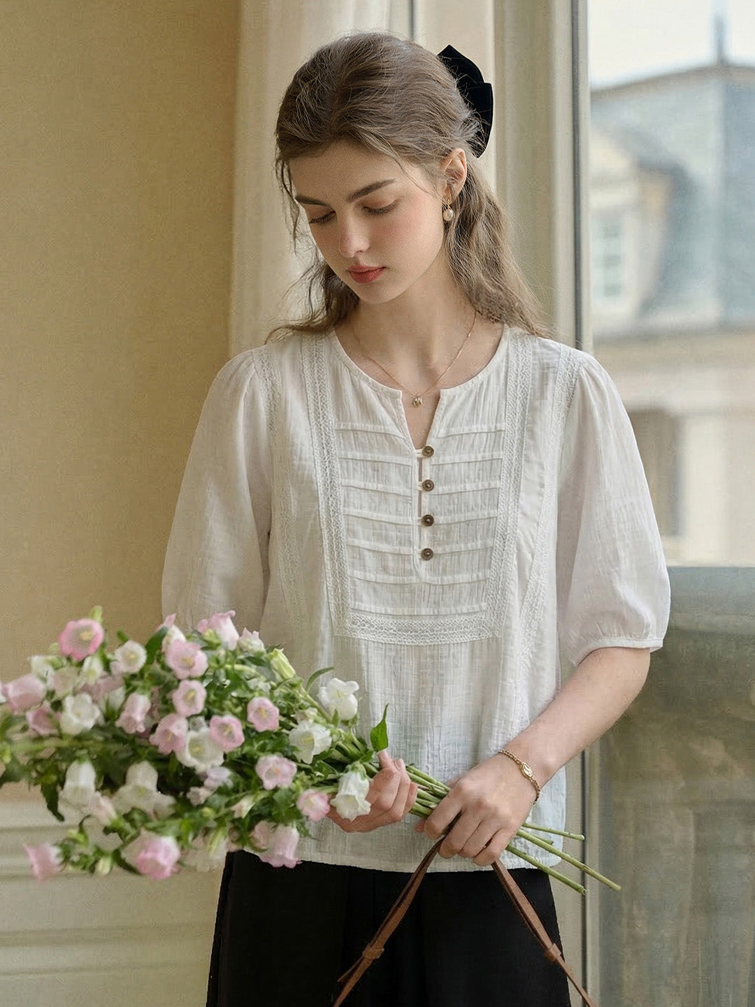 Raina Simple Round Neck Blouse